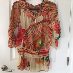 Colorful Summer Cover Up Or Top